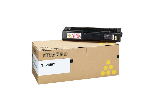 Toner Kyocera TK-150Y, gul  toner 6.000 sider ved 5 % 